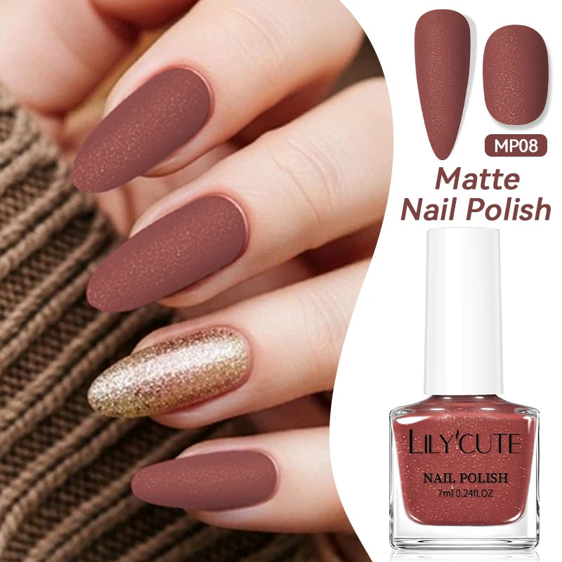 LILYCUTE 7ml Matte Nail Polish - 28 Autumn Colors