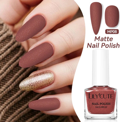 LILYCUTE 7ml Matte Nail Polish - 28 Autumn Colors
