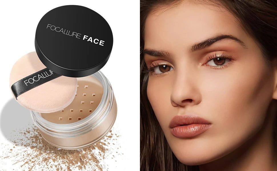 Focallure Face Loose Powder 3 Colors Ultra-Light Perfect Finishing Makeup Powder Waterproof Translucent Setting Powder Cosmetic