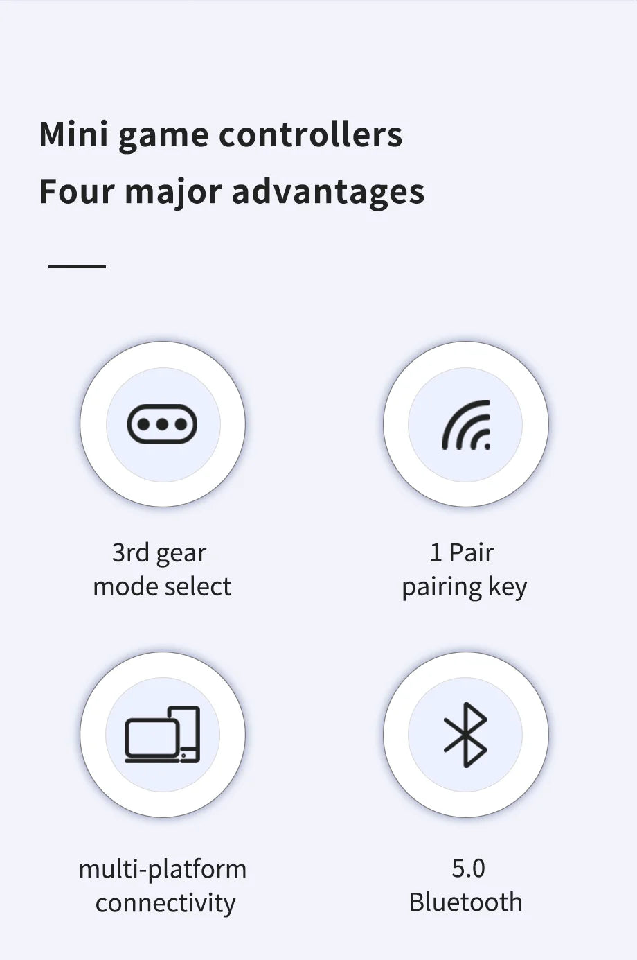 Mini Gamepad Gaming Control Bluetooth For iPhone Android PS4 PS3 Switch Xbox Mobile IOS PC TV Controller Wireless Game Pad Phone