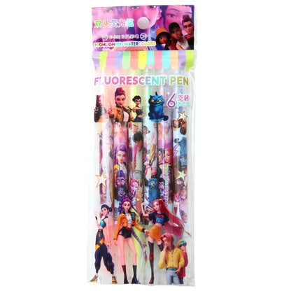 2026 Hot Anime Girls Group Stationery Set Ruler Triangle Protractor Stationery Gift Set for Students School Supplies