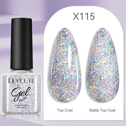LILYCUTE 5ml Super Bright Silver Metallic Painting Liner Gel Nail Polish Drawing Stripe Graffiti Mirror Pull Line UV Gel Varnish