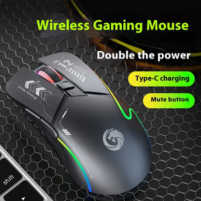 Mechanical Gear Wireless Bluetooth Dual-mode Silent E-sports Gaming Mouse with Type-C Charging