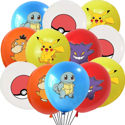 New pokemon birthday party pikachu decoration Balloon Disposable Tableware Tablecloth Straws Cup Plates Baby Shower Supplies Toy