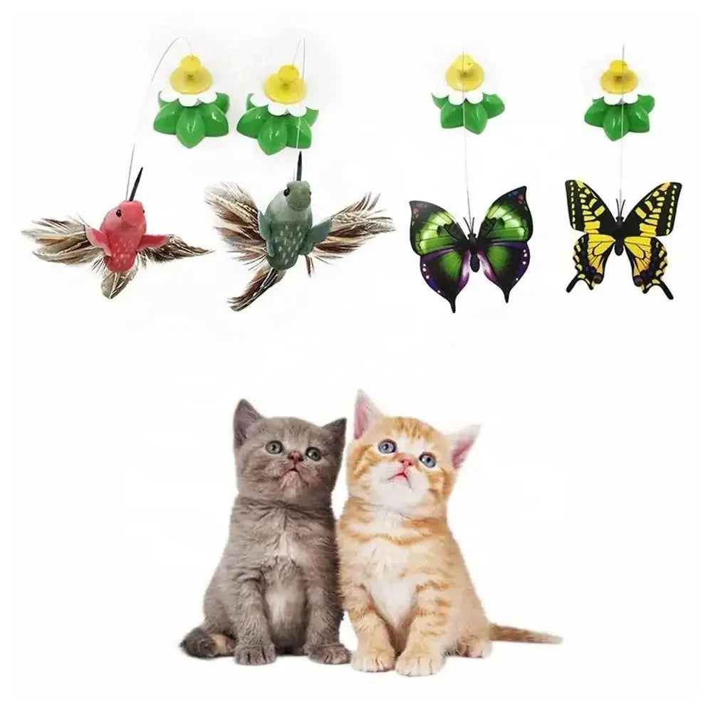 Electric Butterfly Cat Toy Shake Rotating Flying Automatic Humming Bird Intelligence Training Funny Pet Toys Random Color