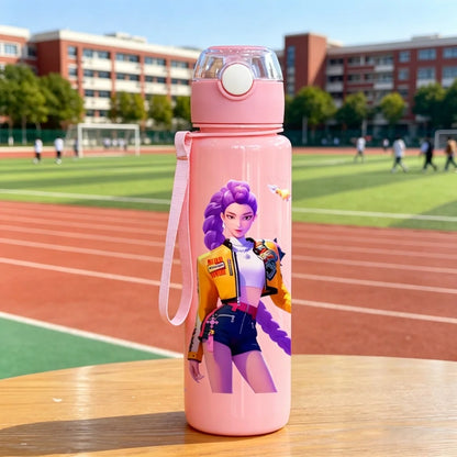 Kids' K-Pop Demon Hunters "Solo Star" Water Bottle: 3D Printed Large Capacity Sports Bottle