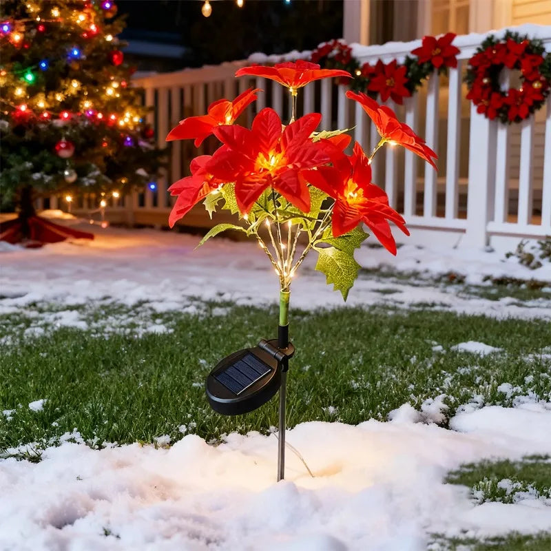 Simulated Flower Solar Light Magenta Landscape Decoration Balcony Garden Lighting LED Outdoor Courtyard Party Decoration Light