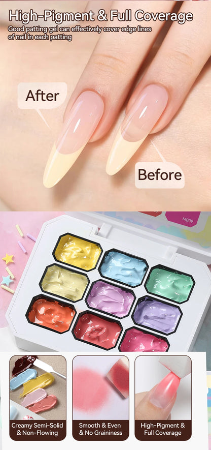 UR SUGAR 9 Colors Gradient Painting Gel Nail Art Gradient Color DIY Design Gel 4 In 1 Used For Gradient Nail Stamping Pattern