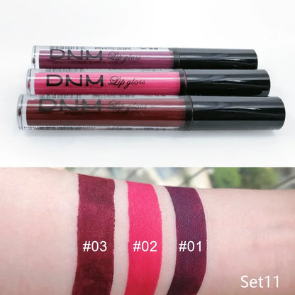 3 Colors/set Matte Velvet Lip Gloss Non-Stick Cup Waterproof Long-lasting Liquid Lipstick Cosmetic Keep 24 Hours Fashion Makeup