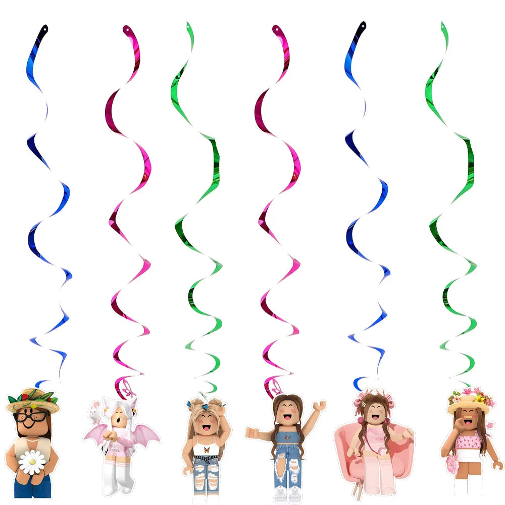 Roblox Birthday Party Decoration Balloons Disposable Tableware for Kids Party Supplies Baby Shower Sticker Bracelet Toy Gifts