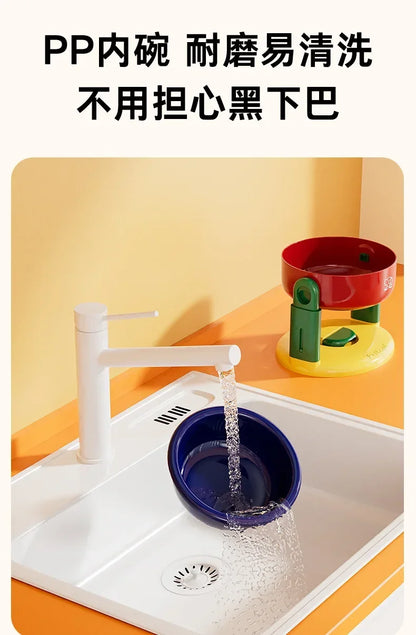 Adjustable dog bowl cat bowl with suction cup anti knock pet bowl universal protection cervical spine dog food bowl water bowl