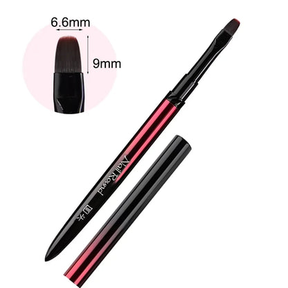 Nail Art Brush Metal Handle Phototherapy Acrylic UV Gel Brush Nails Extension Builder Painting Drawing Pen DIY Manicure Tools