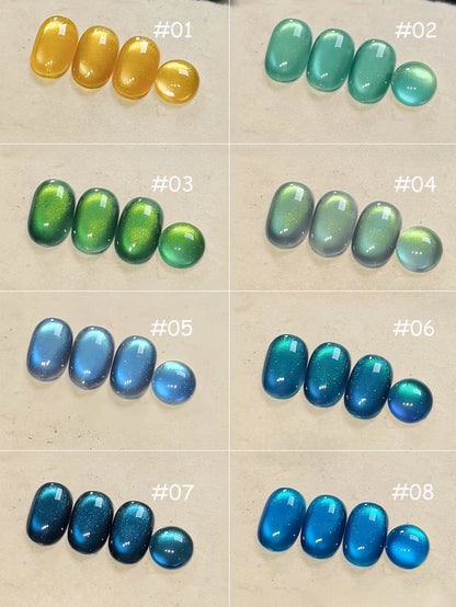 ZH Super Bright 12 Constellations Cat Eye Gel Nail Polish 2025 New Autumn Winter Whitening Glass Bead Nail Art Nail Supplies