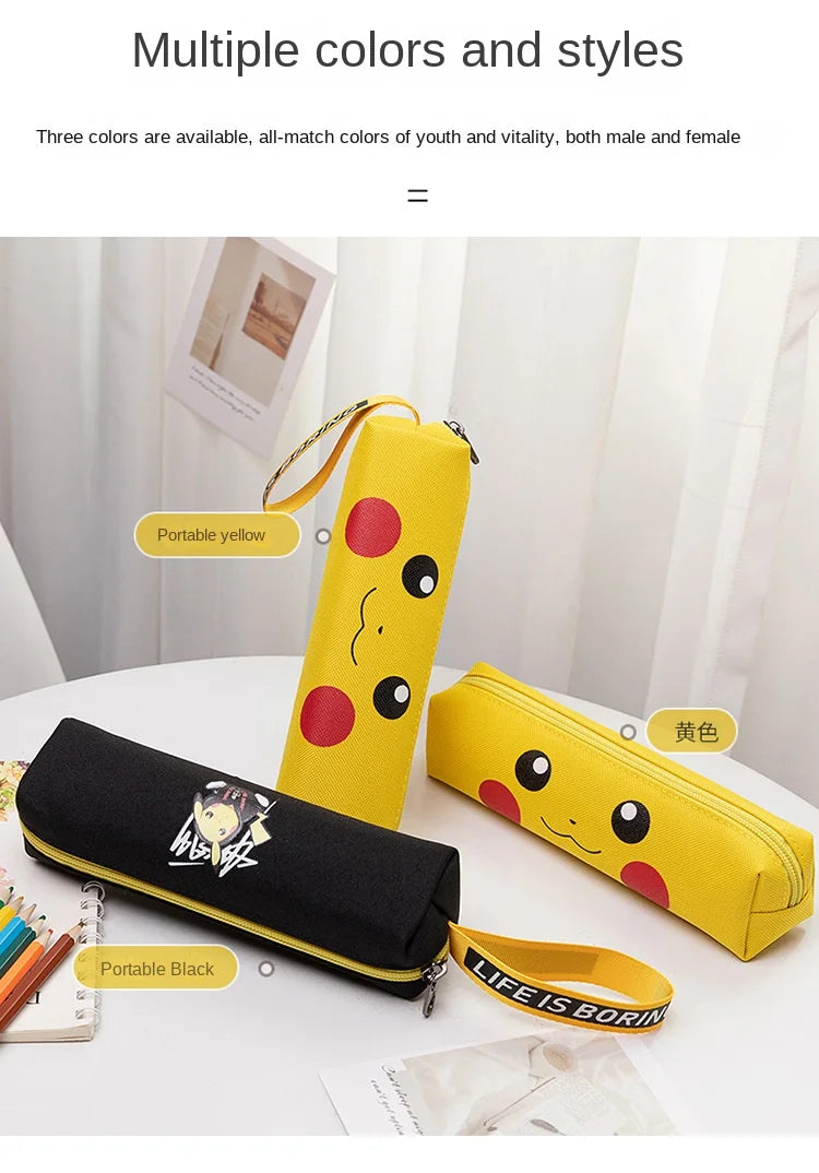 New Anime Pokemon Pikachu Pencil Case Kawaii Cartoon School Student Glowing Pencil Bag Stationery Kids Supplies Festival Gift