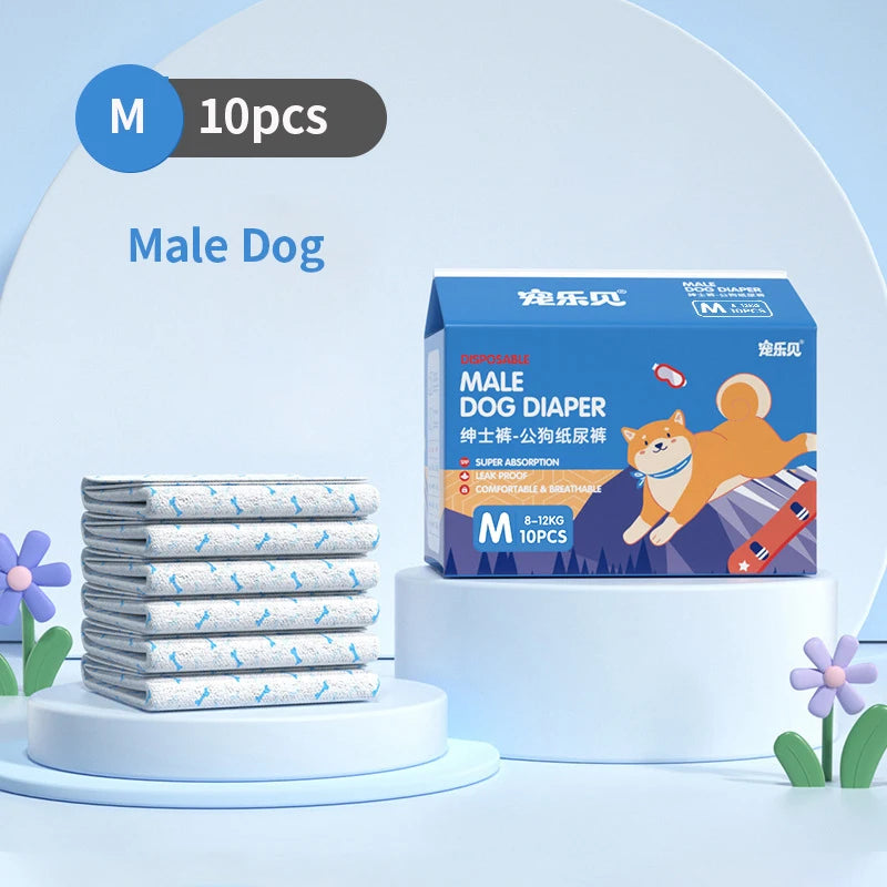 Disposable Dog Diapers 10-Pack 🐶