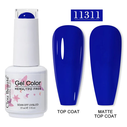 Clou Beaute 15ml Red Color Gel Polish Vernis Semi Permanent UV Varnish Gel Nail Polish Hema TPO Free Nails Art Manicure TOP BASE
