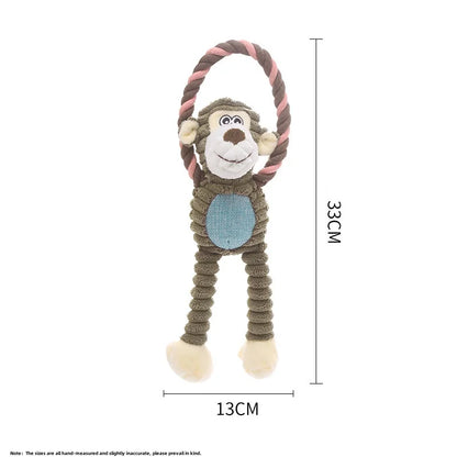 Dogs Plush Toys Indoor Interactive Play Products Pet Chewy Resistant Teeth Grinding Supplies Puppy Kitten Fleece Squeak Toy