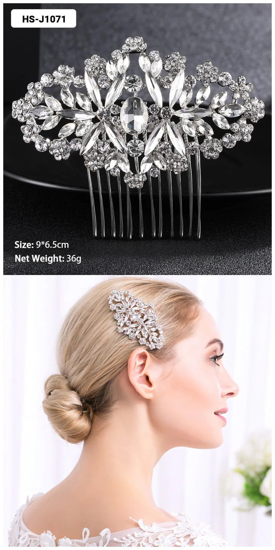 Crystal Bridal Hair Comb.