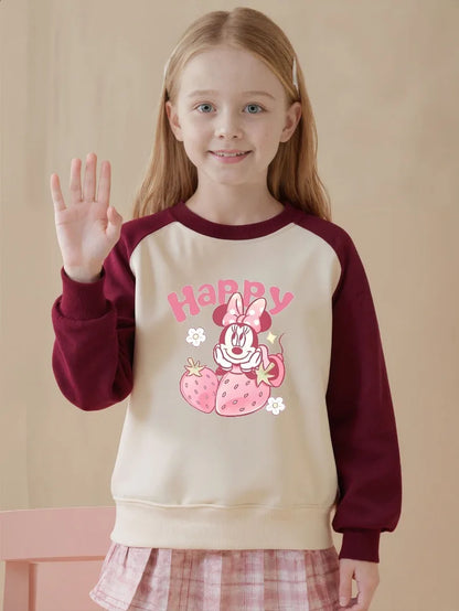 Baby Girls Casual Sweatshirts Spring Autumn New Style Children Fashion O Neck Spliced Long Sleeved Hoodies Kids Pullover Tops