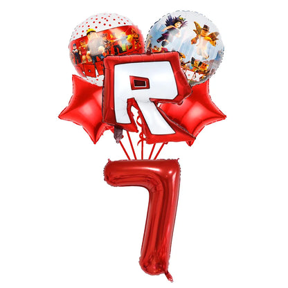 Robot Boy Happy Birthday Decoration Tableware Set Roblox Paper Tablecloth Plate Cup Cake Balloon Baby Shower Game Party Supplies