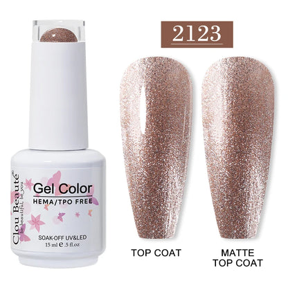 Clou Beaute 15ml Red Color Gel Polish Vernis Semi Permanent UV Varnish Gel Nail Polish Hema TPO Free Nails Art Manicure TOP BASE