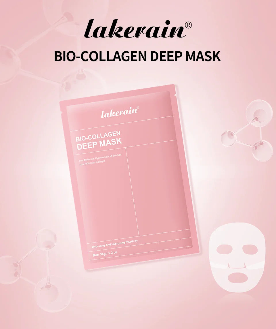 lakerain Bio-Collagen Deep Mask: 4-Piece Hydrating & Pore Refining Set