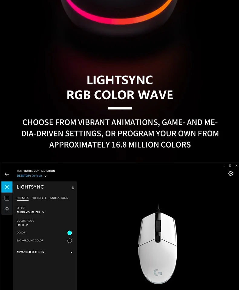 Logitech G102 Lightsync Gaming Mouse with 1ms Response Time for Esports Gamers
