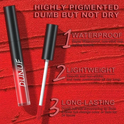 DUNUF 32 Color Matte Liquid Lipstick: Bold Pigment Non-Stick Lip Glaze