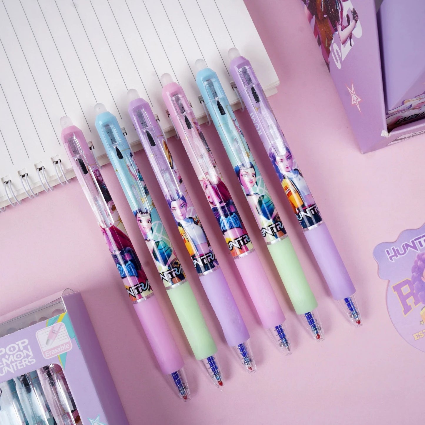 Cute High-Value  Press Erasable Pens Kpop Girls 0.5mm Gel Pens Creative Student School Stationery Supplies