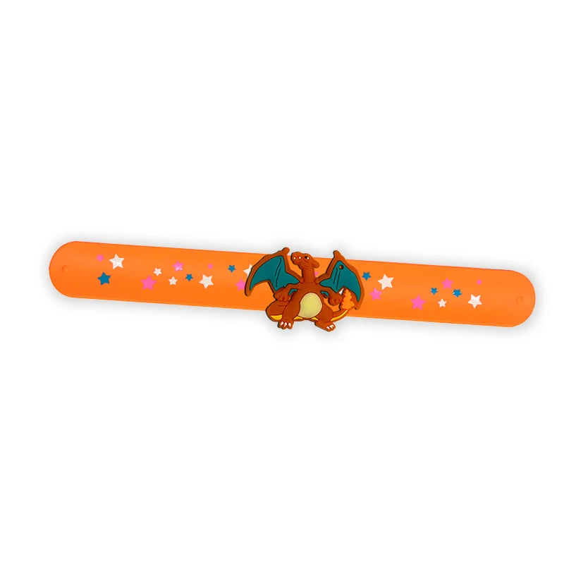 PVC Pokemon Slap Bracelet Kids Pikachu Birthday Decoration Anime Wristband Child Slap Band Puzzle Toy Boys Girls Birthday Party