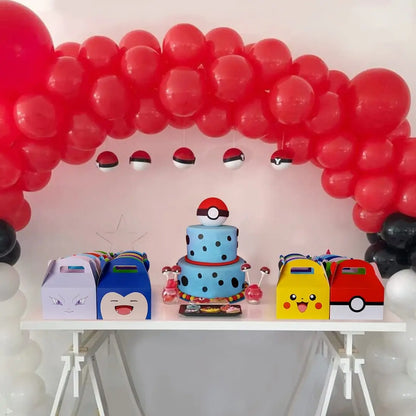 Pokemon Party Favors Birthday Party Decorations Pikachu Paper Gift Bags Handle Candy Box Baby Shower For Kids Supplies Gifts