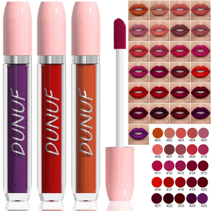 25 Color Velvet Matte Lipstick Liquid Waterproof Sexy Red Matte Lip Glaze Non-Stick Halloween Makeup Not Easy To Fade Lip Gloss