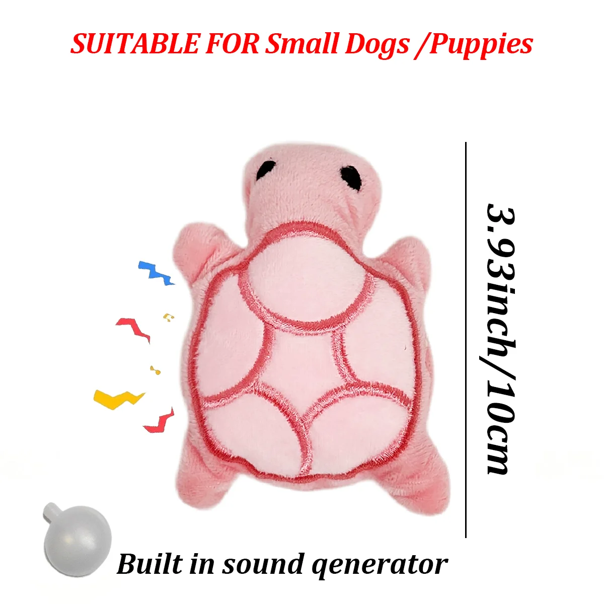 Mini cute turtle dog plush toy, squeaking dog teething sound toy, soft and safe, good for dental health, suitable for puppies
