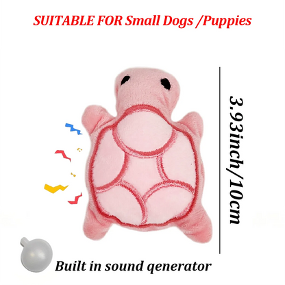 Mini cute turtle dog plush toy, squeaking dog teething sound toy, soft and safe, good for dental health, suitable for puppies