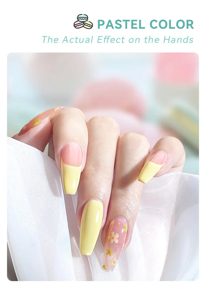 AS 1pc 15ml Bright Yellow Gel Nail Polish Starter Pure Soak Off No Wipe Nail Gel Polish Varnish Suitable For All Seasons