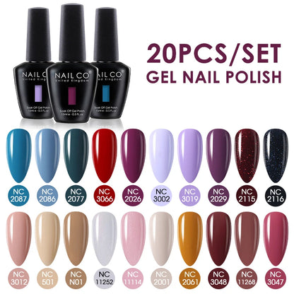NAILCO 15ml 30/20/10pcs/Set UV Gel Nail Polish Semi Permanent Esmalte Vernis LED Gel Varnish Soak Off Nail Art All For Manicure