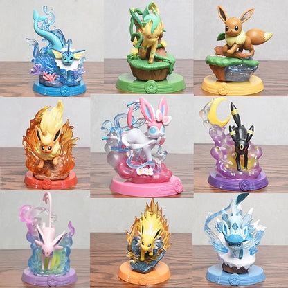 9 Style Pokemon Eeveelution Figures Espeon Sylveon Glaceon Leafeon Vaporeon Umbreon Flareon Anime Figure Pocket Monster Toy