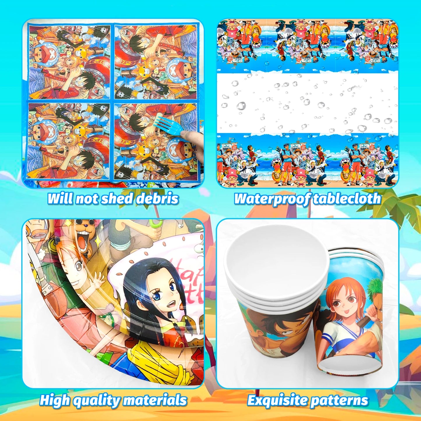 One Piece Birthday Party Supplies Set – 117pcs 🎉🏴‍☠️