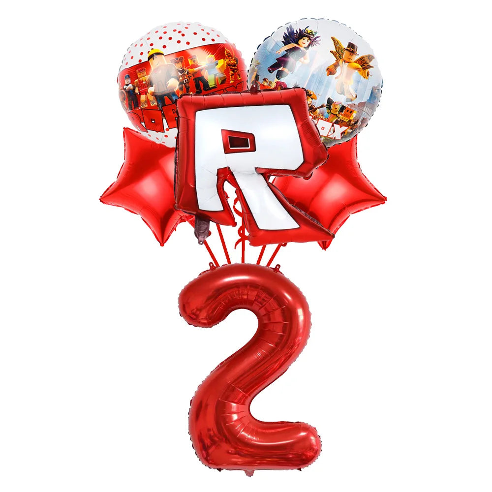 Robot Boy Happy Birthday Decoration Tableware Set Roblox Paper Tablecloth Plate Cup Cake Balloon Baby Shower Game Party Supplies