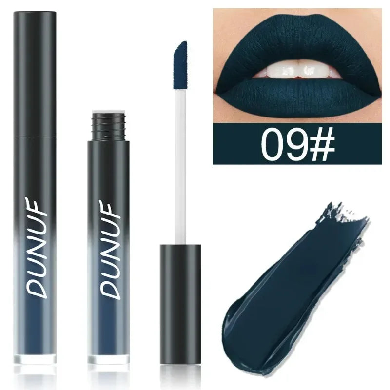 DUNUF 32 Color Matte Liquid Lipstick: Bold Pigment Non-Stick Lip Glaze