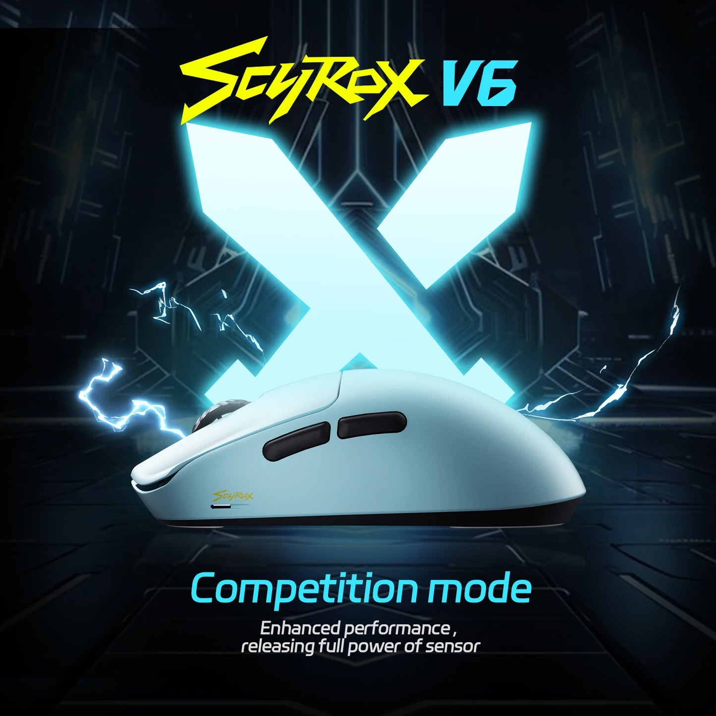 SCYROX V6 Gaming Mouse, Pixart 3950, Optical Switches, Web Based Software, 8K Dongle Included