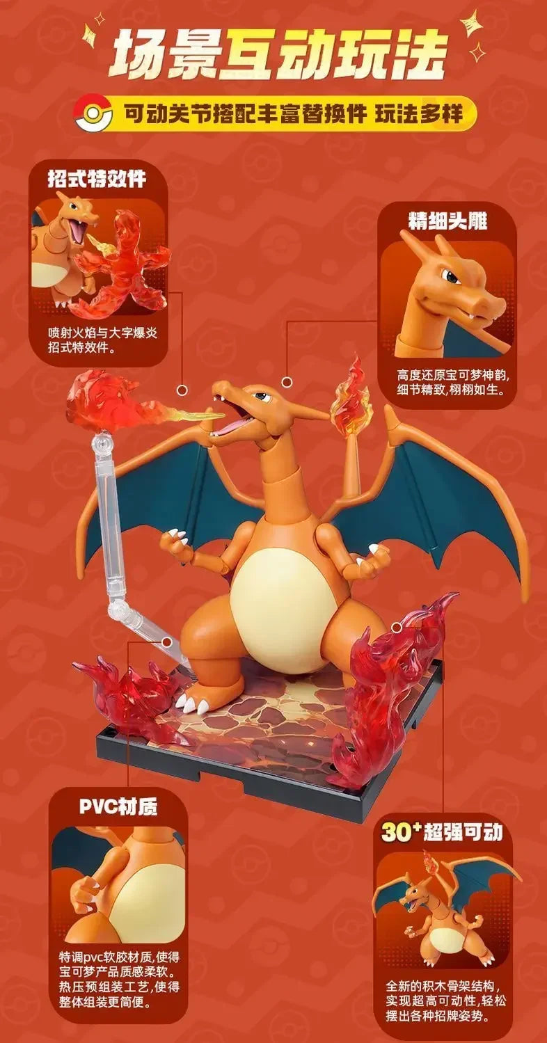 In Stock New Blokees Pokemon Assembly Action Figure Pikachu Charizard Anime Original Desktop Decoration Customized Toys Gifts