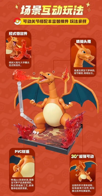In Stock New Blokees Pokemon Assembly Action Figure Pikachu Charizard Anime Original Desktop Decoration Customized Toys Gifts