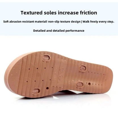Korean Style Summer Roma Sandals With Thick Bottom And Soft Sole Simple Mom Shoes Jelly Beach Slippers Casual Women's Shoes