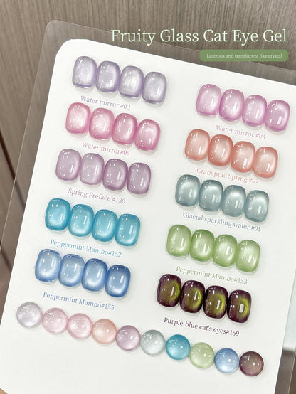 10pcs Glass cat eye nail polish gel Set 2025 new style Blue Pink cat eye nail art suitable for women's nail salon