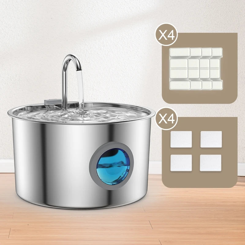 Stainless Steel Pets Water Fountain 108oz 🐱💧
