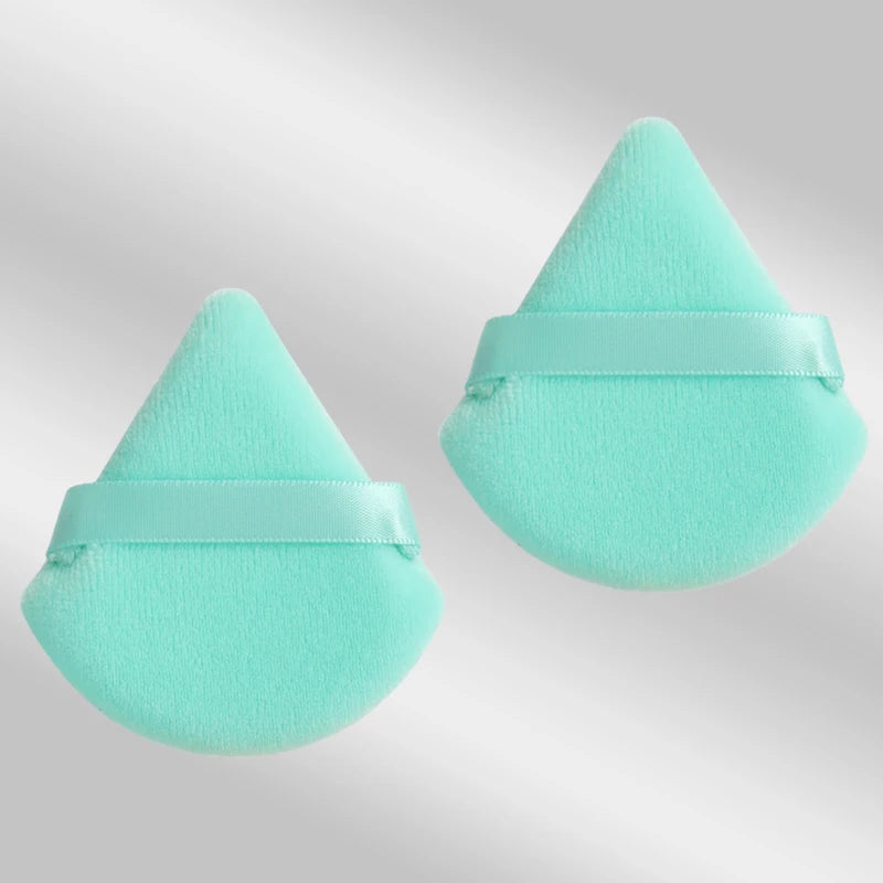2 件 Triangle Powder Puff Face Makeup Sponge Soft Velvet Cosmetic Puff Blender Beauty Foundation Sponge Make up Accessories
