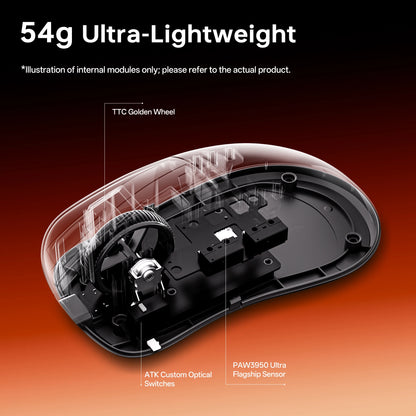 ATK Blazing Sky Z1 V2 Ultimate Wireless Mouse PAW3950 Ultra Dual 8K Gaming Mouse Ergonomic Self Developed Medium Large Hand