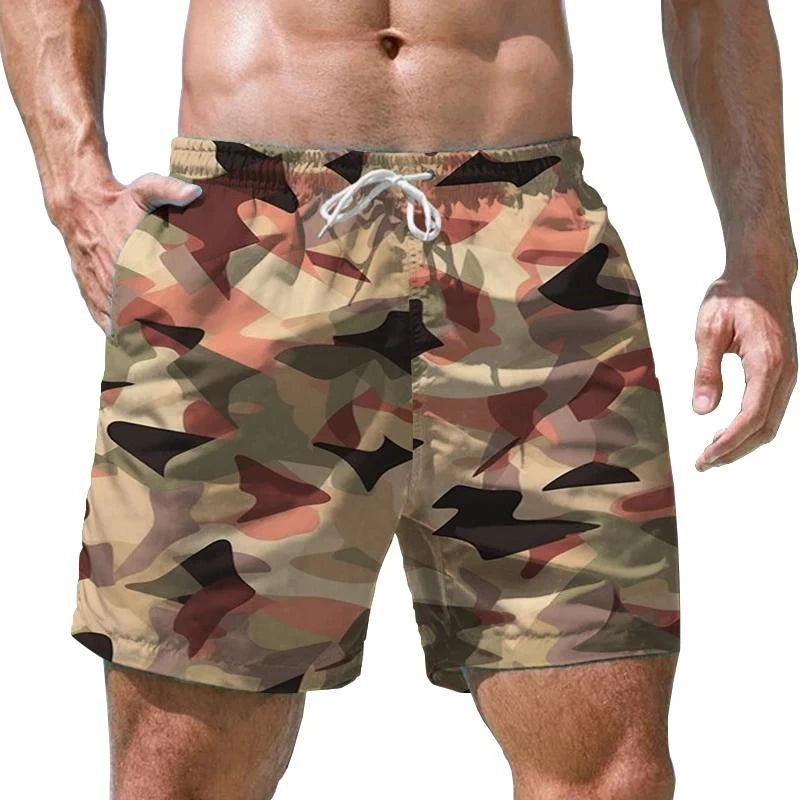 Camouflage Military Beach Shorts Men 3D Print Army Veteran Board Shorts Quick Dry Swimsuit Swim Trunks Cool Soldiers Ice Shorts