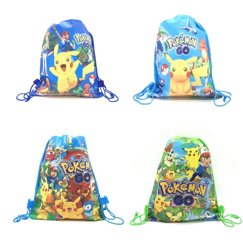 12/24 Pokemon Pikachu Non-woven Fabric Backpack Pattern Gift Bag Non-woven Fabrics Shopping Bag Theme Party Drawstring Backpack